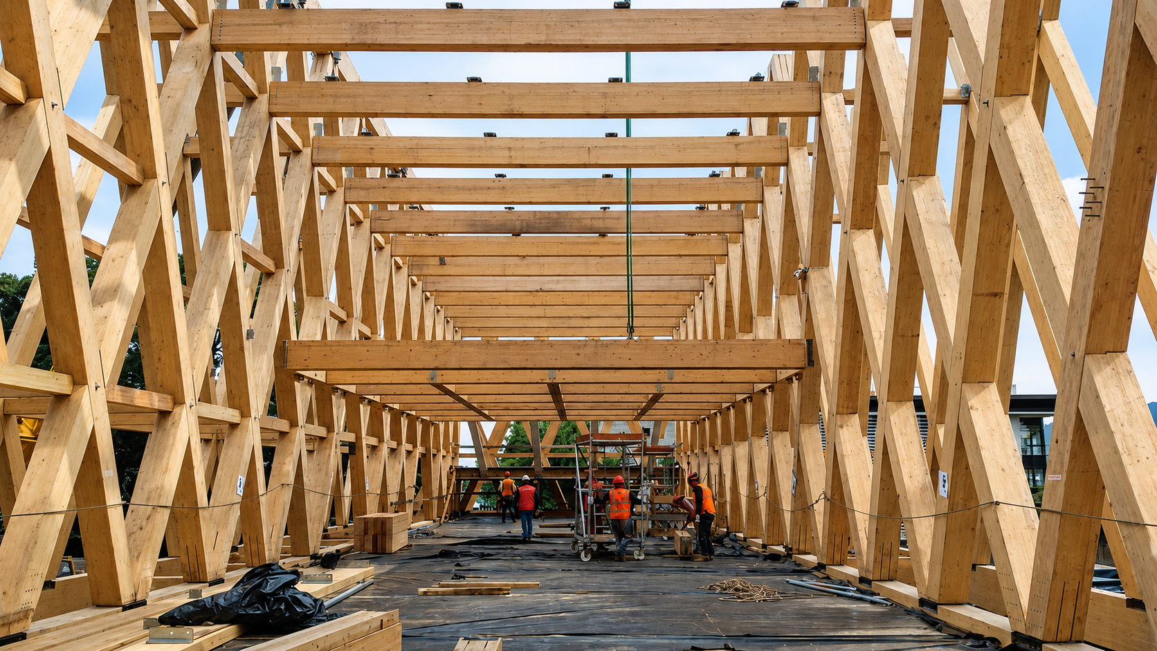 Proceso construcción Pabellón Araucanía El Amor de Chile