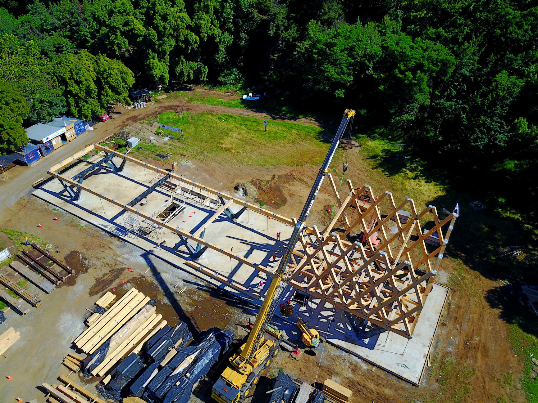 Montaje estructura madera Pabellón Araucanía