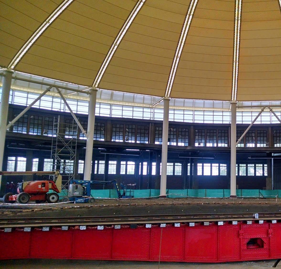 Cubierta Museo Ferroviario Pablo Neruda en construcción